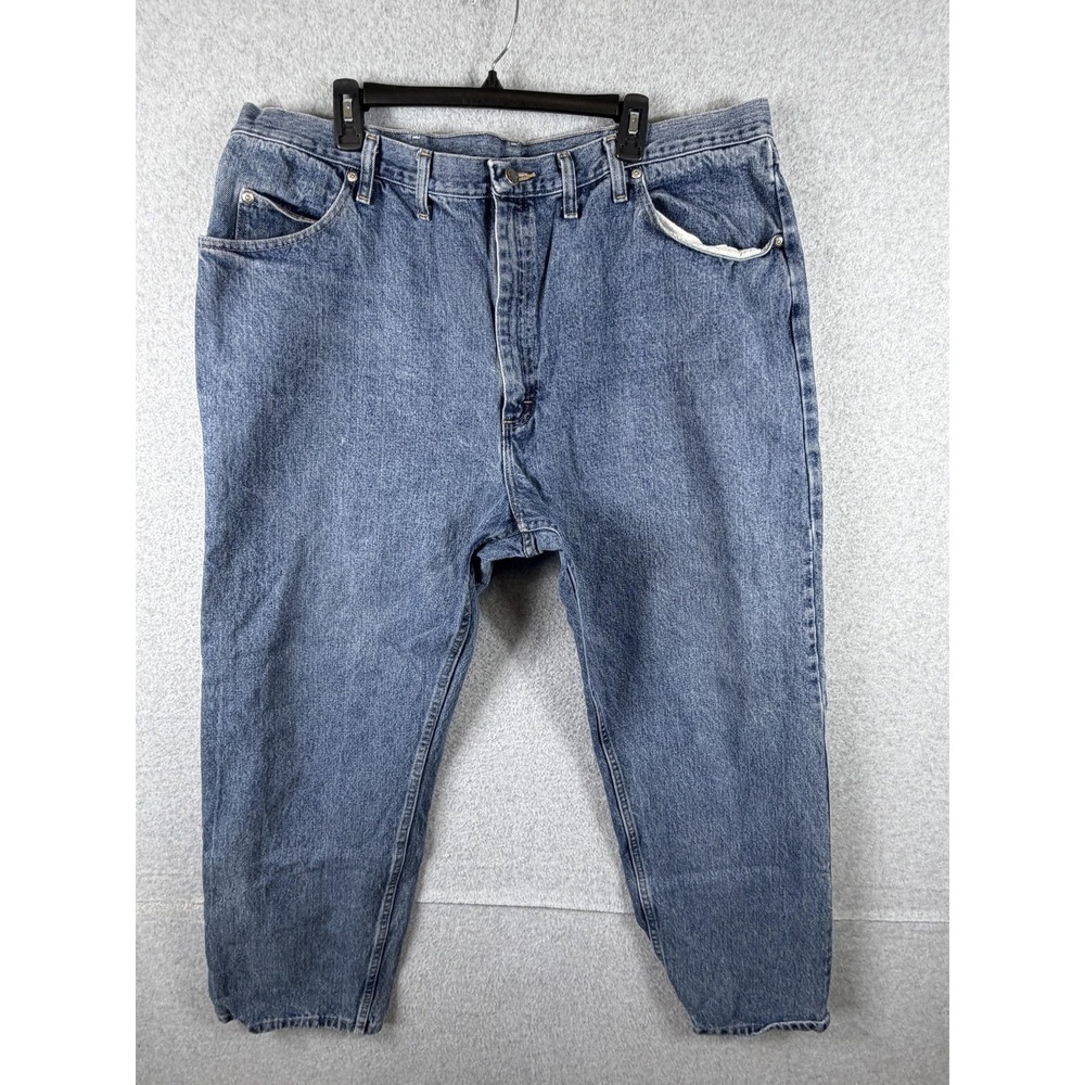 Wrangler Jeans Mens 44x32 Blue Denim Relaxed‎ Fit Tapered Leg 97601VR Pants